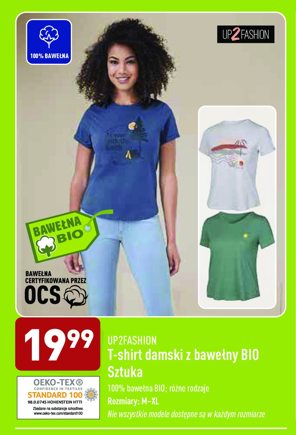 T-shirt damski z bawełny bio Up2fashion promocja