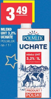 Mleko UHT 3,2% Uchate Polmlek promocja w SPAR