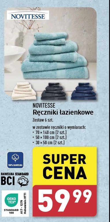 Ręczniki łazienkowe Novitesse promocja