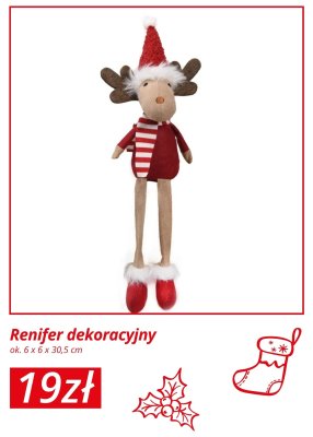 Renifer dekoracyjny ok. 6 x 6 x 30,5 cm promocja w KiK