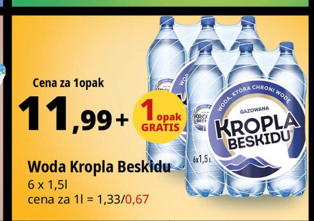 Woda gazowana Kropla beskidu promocja