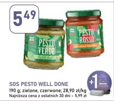 Sos pesto Well Done promocja w Stokrotka