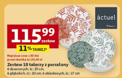 Zestaw talerzy z porcelany 18 talerzy promocja w Auchan