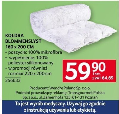 Kołdra blommenslyst promocja w Selgros
