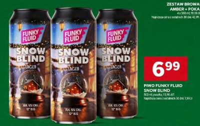 Piwo Funky Fluid Snow Blind Lager promocja w Stokrotka