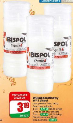 Wkład parafinowy WP3 Bispol promocja w Dino
