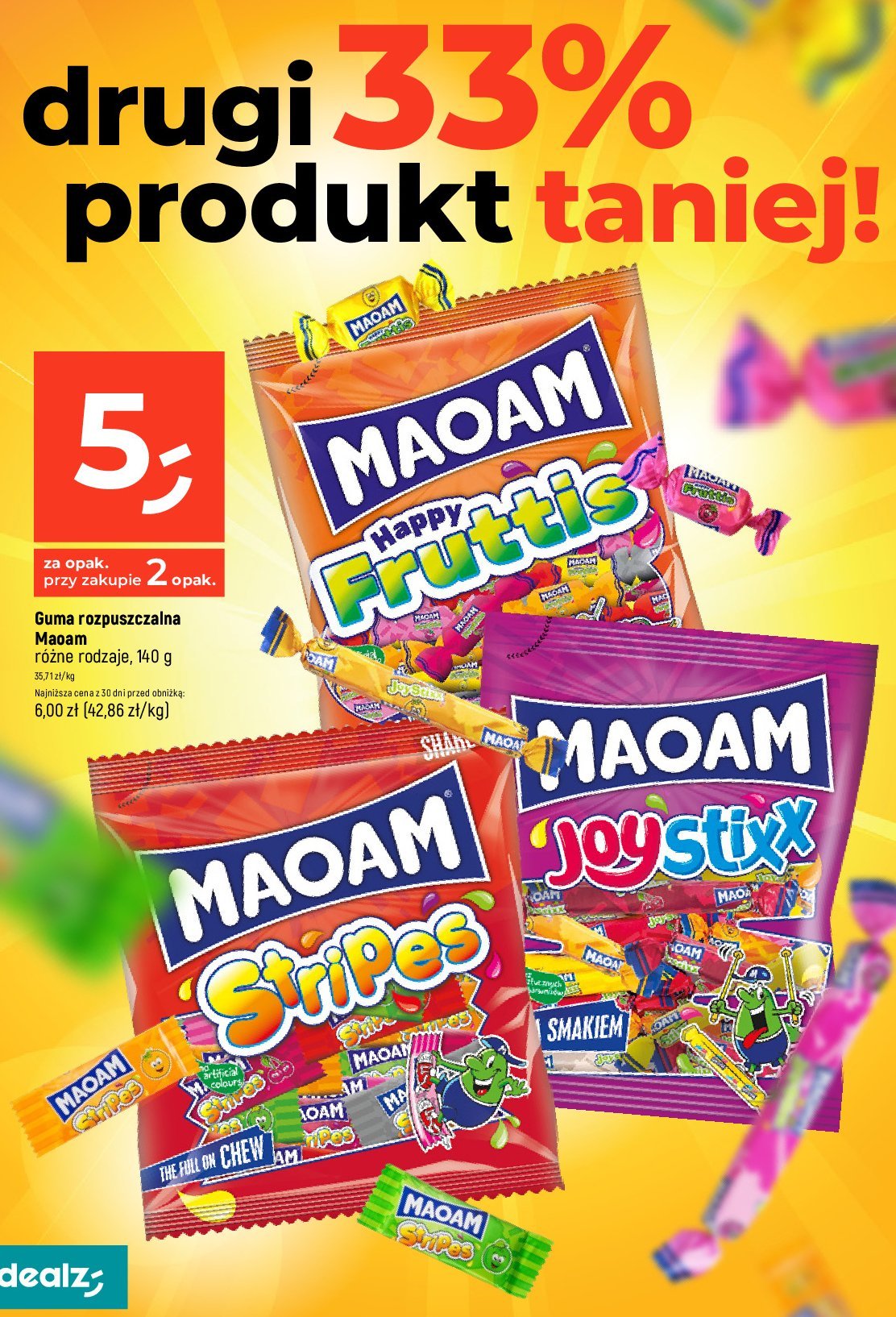 Cukierki rozpuszczalne stripes Haribo maoam promocja