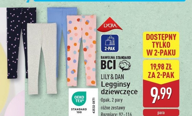 Legginsy pr膮偶kowane 92-116 Lily & dan promocja