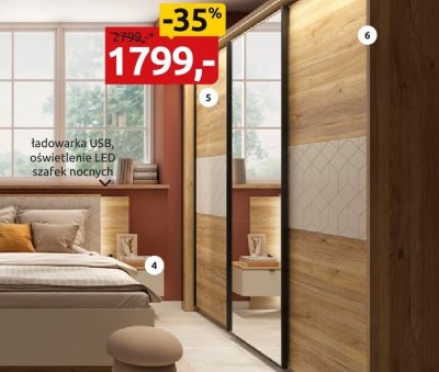 Szafa SZF4D2S/210/3M Glamour promocja w Black Red White