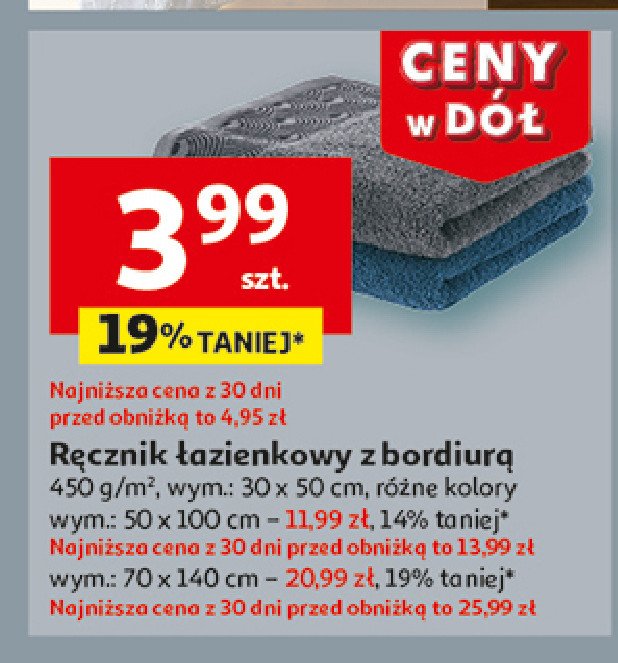 Ręcznik łazienkowy 30 x 50 cm promocja