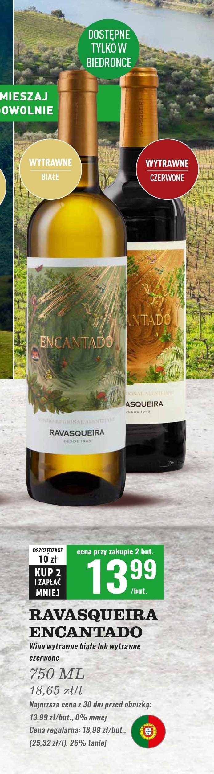 Wino Ravasqueira encantado promocja w Biedronka