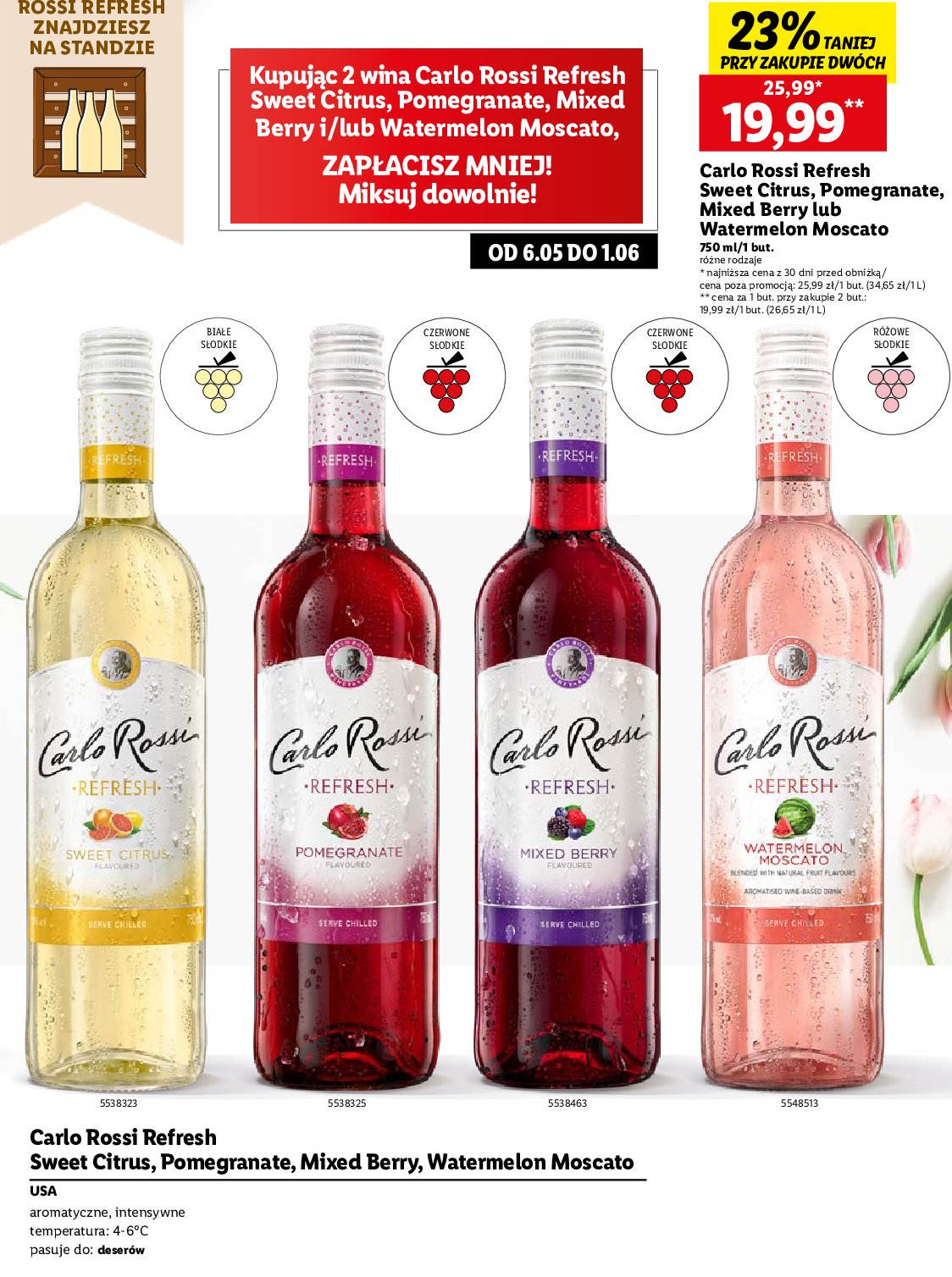 Wino Carlo rossi refresh sweet citrus promocja