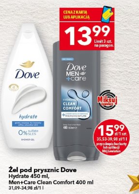 Żel pod prysznic Dove Men+Care Clean Comfort 400 ml 35,53-39,98 zł/1l promocja w LEWIATAN
