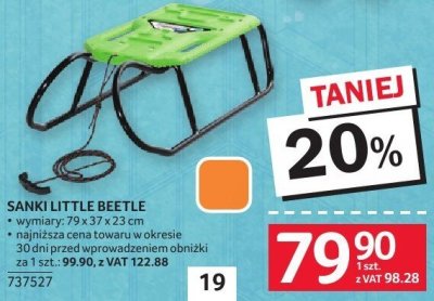 Sanki Little Beetle rozmiary 92x37x23cm promocja w Selgros