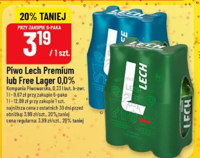 Piwo Lech Free Lager 0,0% promocja w POLOmarket