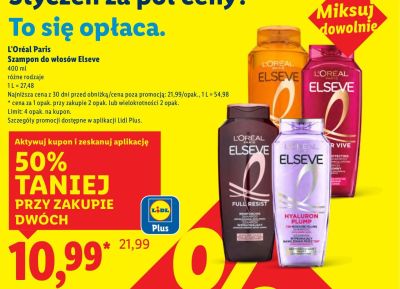 Szampon do włosów Elseve różne rodzaje promocja w Lidl