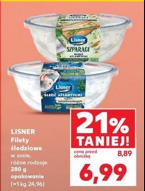 Filety 艣ledziowe w sosie 艣mietanowym ze szparagami Lisner smak sezonu promocja