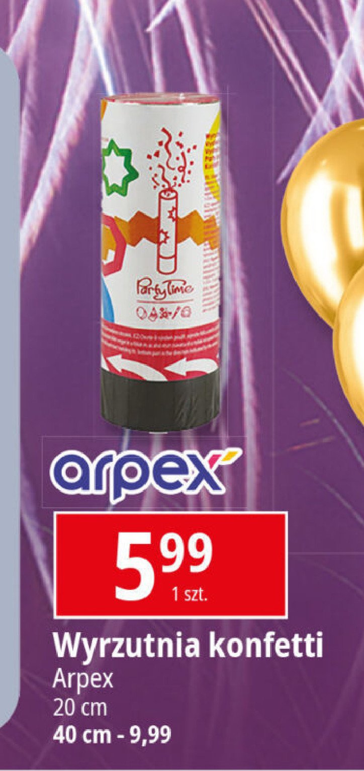 Wyrzutnia konfetti lux Arpex promocja