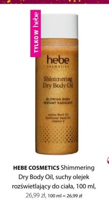 Suchy olejek do ciała HEBE COSMETICS Shimmering Dry Body Oil promocja w Hebe