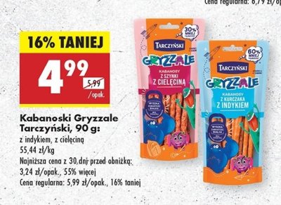 Kabanosiki z indykiem Tarczy艅ski gryzzale promocja