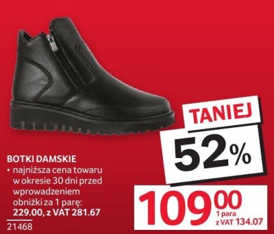 Botki damskie promocja w Selgros