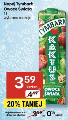 Napój Tymbark Owoce Świata Kaktus promocja w Delikatesy Centrum