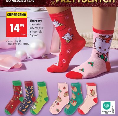 Skarpety damskie / męskie z licencją, 3-pak promocja w Biedronka