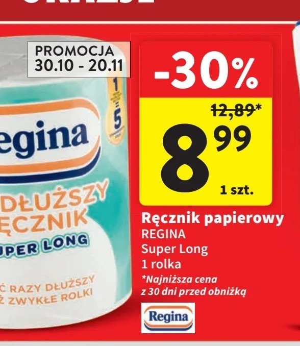 Ręcznik papierowy Regina najdłuższy ręcznik promocja w Intermarche