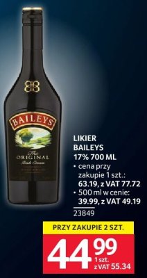 Likier Baileys 17% 700 ML promocja w Selgros