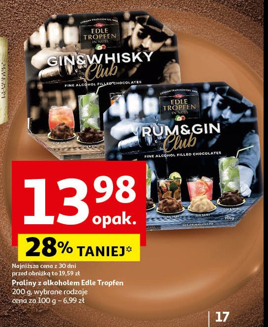 Praliny z alkoholem rum&gin Edle tropfen promocja