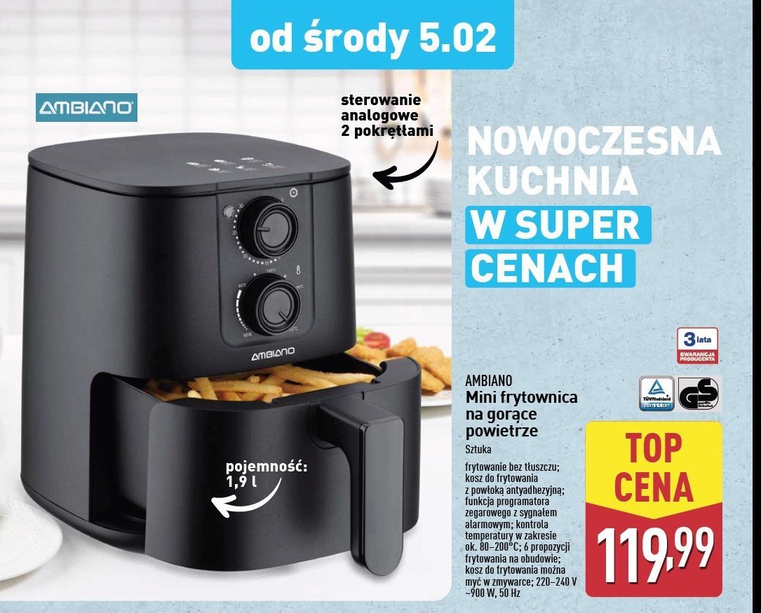 Mini frytkownica AMBIANO promocja w Aldi