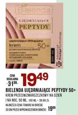 Krem przeciwzmarszczkowy Bielenda Ujędrniające Peptydy 50+ promocja w Drogerie Natura