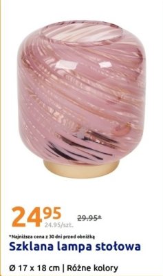 Szklana lampa stołowa promocja w Action