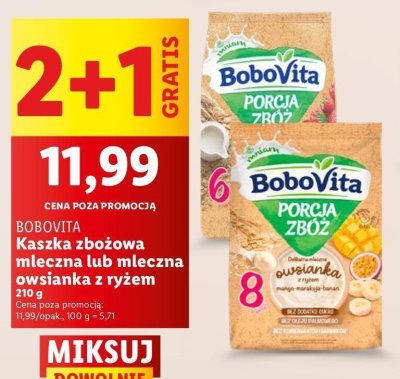 Owsianka z ryżem mango- marakuja- banan Bobovita porcja zbóż promocja