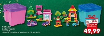 Zestaw klocków KIDLAND dwa rodzaje, z różowym lub niebieskim pudełkiem do przechowywania promocja w Kaufland