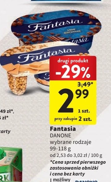 Jogurt mini brownie Danone fantasia promocja
