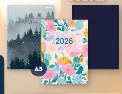 Kalendarz książkowy A5 różne wzory i kolory promocja w Biedronka