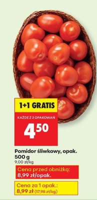 Pomidor śliwkowy, opak. 500 g promocja w Biedronka