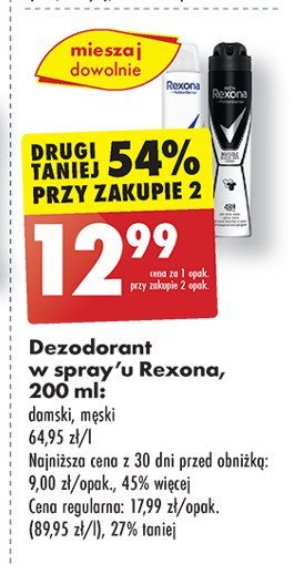 Dezodorant invisible black & white Rexona men invisible promocja