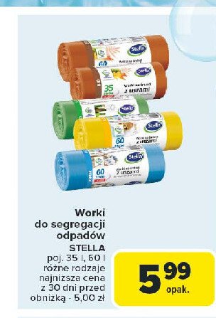 Worki na śmieci do segregacji odpadów 35 l papier Stella promocja w Carrefour