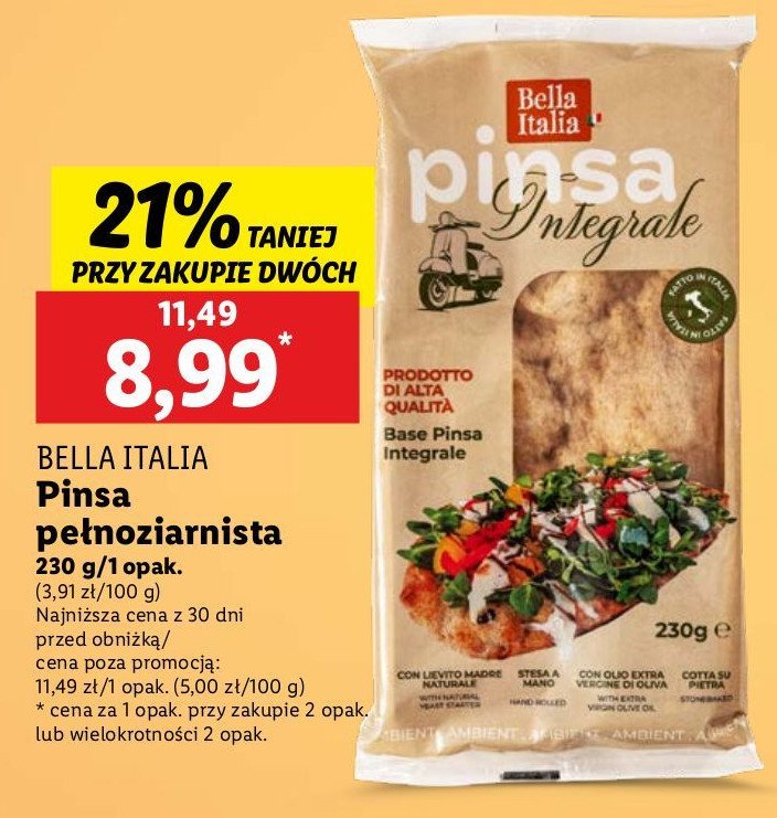 Pinsa pełnoziarnista BELLA ITALIA promocja w Lidl