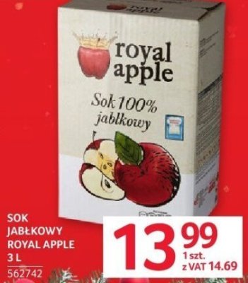 Sok jabłkowy Royal Apple 3L promocja w Selgros