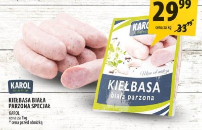 Kiełbasa Biała parzona specjał Karol promocja w Arhelan