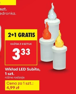 Wkład LED do znicza różne rodzaje 2+1 GRATIS promocja w Biedronka