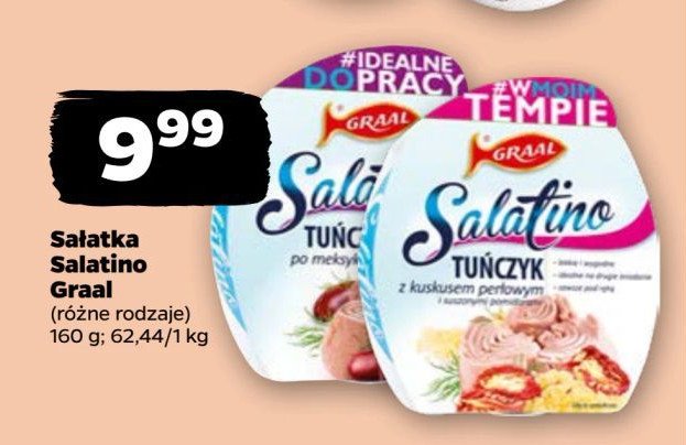 Tuńczyk z kuskusem perłowym i suszonymi pomidorami Graal salatino promocja w Netto