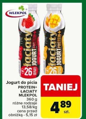 Jogurt do picia Protein+ Łaciate Mlekpol promocja w Carrefour