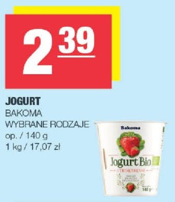 Jogurt Bakoma wybrane rodzaje promocja w SPAR