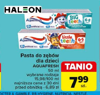 Pasta do zębów 3-5 Aquafresh little teeth promocja