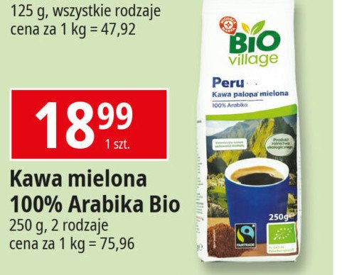 Kawa peru Wiodąca marka bio village promocja w Leclerc