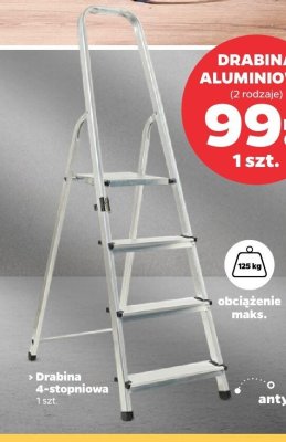 Drabina aluminiowa 4-stopniowa DR/A BEST promocja w Netto